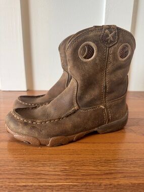 Twisted X Kids Brown Leather Pull-On Boots